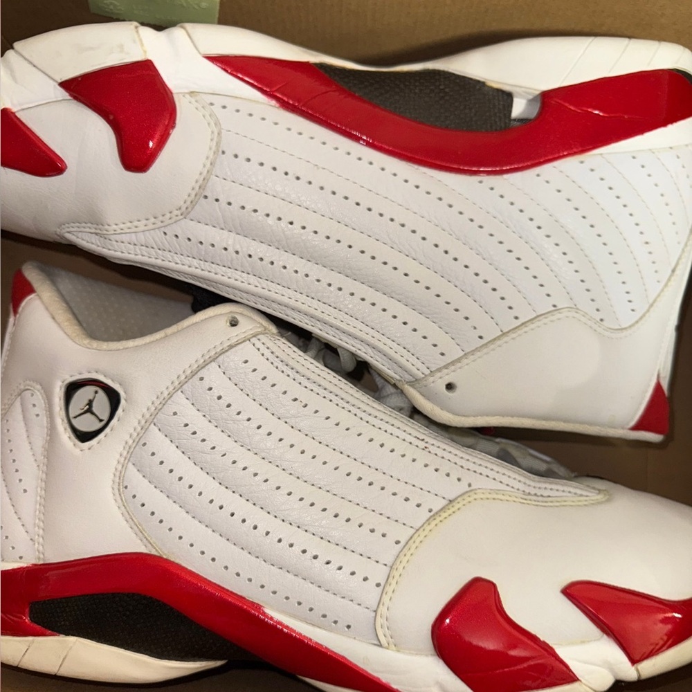 Jordan White and Red Sneakers with Classic Jumpman Logo